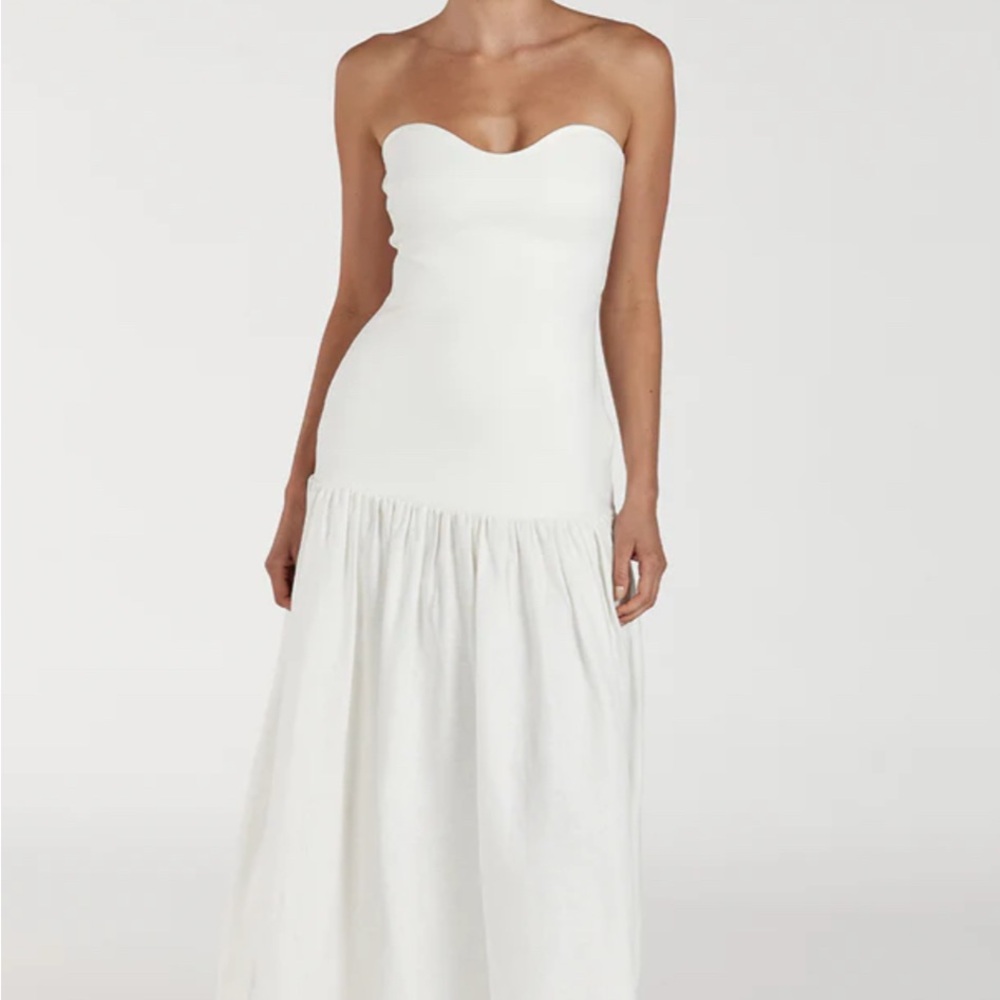 DISSH Ellison White Strapless Maxi Dress